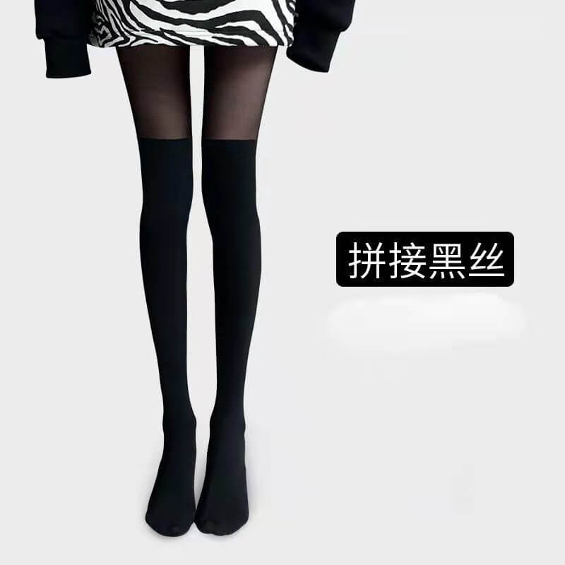 假过膝 上黑下黑